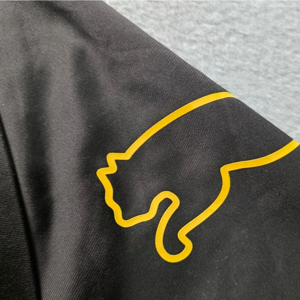 Puma Mens XL Track Jacket Black Grey Yellow Colorblock Full Zip Athletic Coat